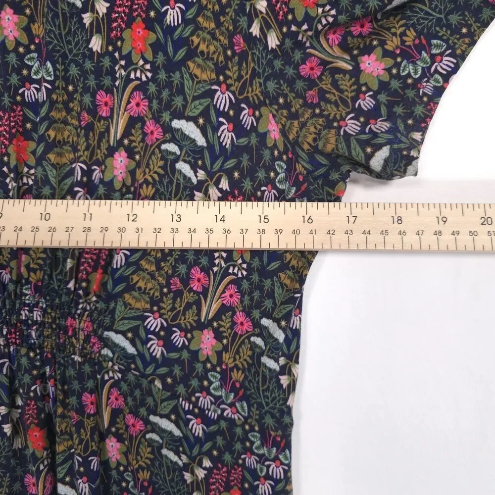 BODEN Floral Dress Viscose Ecovero Short Sleeve Navy Blue Women Size M US 8 - Picture 6 of 10